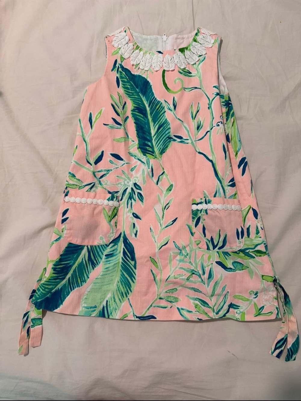 Lilly Pulitzer Multicolor Floral Shift Dress with Lace Pockets